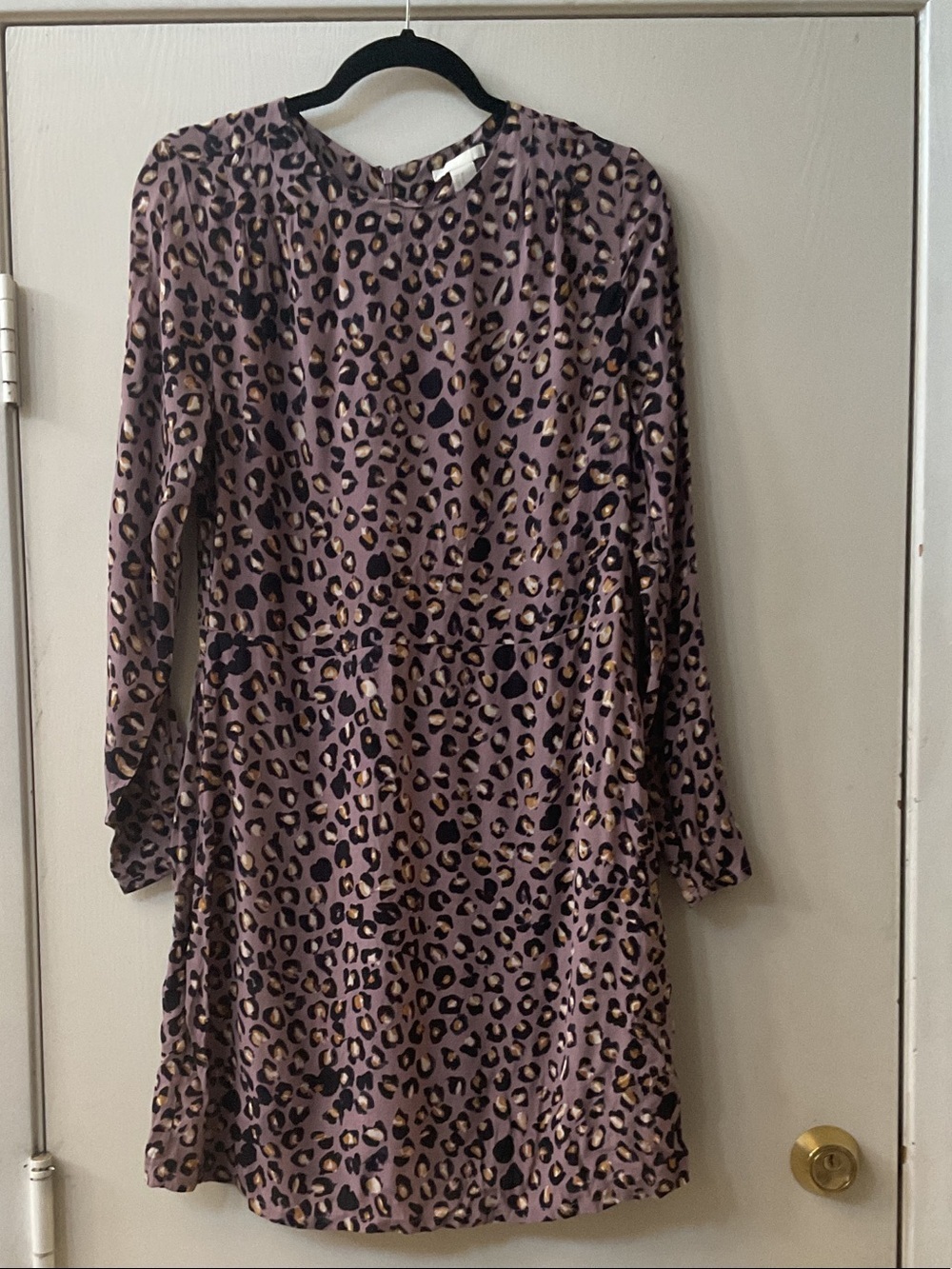 H&M Mauve Leopard Print Mini Dress